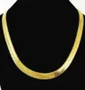 Tunna mjuka fiskkedjor halsband ren guldfärg 18k gul pläterad punk hiphop smycken för män pojkar 10mm 24 kedjor22145543312