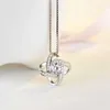 Hoogwaardige 925 sterling zilveren ketting luxe zirkoon vier blad klaver hanger ketting voor vrouwen