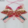 2024 Women Sequens Performance Crop Top Belly Dance Paiugine Festival Costumi Butterfly Bra Party Clubwear Top Female Female Female Female Female Female