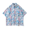 Chemises décontractées masculines 2024 Chemise de streetwear masculine Duck Duck Graphic Hawaiian Aloha Hip Hop Summer Street Beach Male