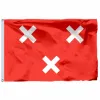 Nederländerna Amsterdam City Flag Livid Color, Double Stitched Netherland Flags Banners med mässing Grommets inomhusdekor