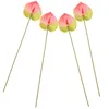 Flores decorativas 4 PCs Simulação Anthurium andraeanum lind casamento buquê de buquê central decoração artificial decoração falsa filial falsa