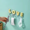 Hooks 4pcs / 1pc Style Love Style Swarf Hangle de serviettes Organisateur ABS DÉCORATIVE