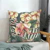 Throw Pillow Cover Home Decor Sofa Decorative Tropical Flower Leopard Print Cushion