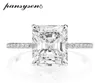 Pansysen Real 925 Corte de esmeralda de plata esterlina creó anillos de boda de diamantes Moissanite para mujeres Anillo de compromiso de propuesta de lujo C3060583