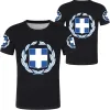 T-shirts en Grèce Hellas Greek Flag Emblem 3D Streetwear imprimé Femmes Femmes surdimensionnées à manches courtes T-shirt Kids Tees Tops Vêtements