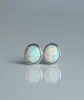 Stud Earrings 925 Sterling Silver Bezel Setting Ear Jewelry For Women Fashion White Fire Opal Wedding Top Quality8579991