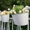 Planteur de balcon intérieur utile à godet en métal avec des fournitures ménagères de plante écologique à double crochet