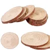 3-12 cm d'épaisseur de pin naturel rond des tranches de bois inachevées cercles avec des disques en rondins d'écorce d'arbre bricolage artisanat rustique de mariage peinture