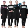 Dames zwempak 3xl-8xl printing moslim full cover tankinis 3pcs hijab lange mouwen sport badkleding islamitische boerkinis slijtage