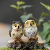 4pc chouette mignonne figurines animaux modèles animaux poupées maison fée jardin ornements mini statue animale décoraciones al oire libre