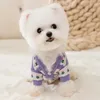 Dog Apparel Korean Tulip Clothes Knitted Striped Sweaters Dogs Clothing Trendy Bear Casual Comfortable Warm Autumn Winter Ropa Perro