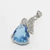Colares pendentes Colar de pingente de coração clássico Diy feito com cristais de corrente fina para o presente feminino #4 240410