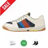 Designer lässige Schuhe Vintage geprägter Screener Sneakers gestreifte klobige Plattform Sohle Leder Walk Trainer für Herren Frauen Luxusschuh Chaussure Old Dadd