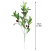 Decorative Flowers Olive Branch Flower For Balcony Silk Fruit Dried Leaves Plants 1pc Fake Greenery Artificial Simulation Plant