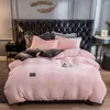 Bedding Sets Home Textiles Lake Blue Winter Flannel Quilt Cover 1pcs Pillow Case 4pcs Soft Warm Duvet Sheet