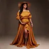 Boho Rust Cotton Maternity Poshoot Long Dress Bohemian 2 in 1 Pregnancy Pography 240326