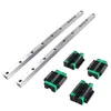 De Ru 2PCS HGR15 HGR20 Liniowy Square Guide Rail + 4PCS Block HGH15CA HGH20CA HGW20CC 200 300 400 500 600 1000 1500 1200 mm