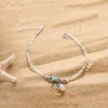 Vintage Sea Starfish Shell perles de chaîne de chaîne de chaîne pour femmes New Conch Pearl Ankle Bracelet fait à la main
