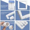 Handhållen fyrkantig form av broderier ram Hoop Cross Stitch Tool White Stitching Tyg Support Frames Diy Craft Tool 5 Storlekar