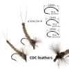 3pcs CDC Mayfly Feather Wing Fly Fishing Lere Flying Flys Dry Hair Body Fly Tying Hook # 10 # 12 # 14 Rocky River Trout Bass Salmon