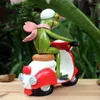 Dekorative Figurenharz Cool Frog Riding Motorrad Figur Home Dekoration Zubehör Schreibtisch Skulptur Ornament