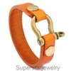 New jewelry simple horseshoe buckle head layer cowhide Bracelet punk style mens leather bracelet