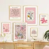 Pink Blumenmarkt William Morris Picasso Line Poster und Drucke Wandkunst Leinwand Malerei für Wohnzimmer Home Dekoration