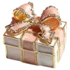 Figuras decorativas Caixa de jóias XD Bow Organizer Gifts Gifts para decoração de decoração de casa Presente de lembrança