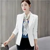 Ternos femininos femininos Blazer da moda Blazers Slim Blazers de Lady Work Pockets Jackets Coate o vinho entalhado femme