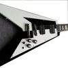 Personnalisation Flying V Guitare électrique en noir et blanc Bonne qualité Contrôle de la qualité