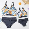 Family Matching Swimwear Mother Daughter Bikini Bathing Suit Brachwear Swimwear Family Matching Outfits Mom Girls Kids Swimsuit