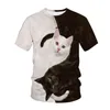 Hip Hop Animal Pig 3D Impresso de verão masculino T-shirt grande tamanho de manga curta Crewneck Harajuku Street Trend camisa