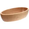 Dinnerware Sets Boat Shaped Wooden Fruit Plate Serving Tray Salad Bowl Practical Holder Useful Storage Child Bowls