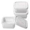 Sacs de rangement 3pcs oignons verts Crisper Kitchen Refrigérateur Boîte de vidange en plastique Savon carré Sceau d'aliments réutilisable durable