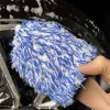 Lucullan Two-sided Microfiber Wheel Detailer Wash Glove Car Pocket Car Super Accessories Soft Detailing Hair Long 1/2pcs Mi S3L5