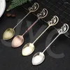 Spoons Kirsite Retro Carving Coffee Spoon Kitchen Dining Bar Antique Classical ReplicaFlatware Cutlery Mixing Stirring Dessert Teaspoon