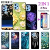 2 i 1 för Umidigi A13 A13S A13 Pro Painted Soft Silicone TPU -fodral med två stycken keramisk film