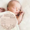 1pc Wooden Hello Hello Birth Birth Anúncio DIY SILH