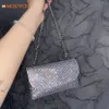 Mini Bling Rhinestone Shoulder Påsar för kvinnor 2023 Enkuvert Handväska Luxur Designer Diamond Evening Bag Koppling Purses Crossbody