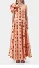 Casual Dresses Oblique Shoulder Sexy Elegant Long Dress Summer Fashion Bowknot Pink Printed High Waist Slim Vacation Women's