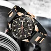 Relógios de luxo de moda LigE de Wrist Lige Men's Watch Silicone Strap à prova d'água Cronografia Cronograph Militar Auto Data do relógio