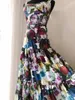 Robes de travail Tingfly Femmes d'été Fashion haute qualité 2 pcs sets top top maxi longues jupes florales