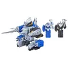 Hasbro Power Rangers Dino Fury Blue Tricera Blade och Black Stego Spike Zord Link Mix-and-Match Custom Build System Toys F1400