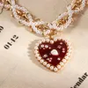 Chaînes Gift Knit Ins Style Heart Clavicule Chaîne de perle Collier Weave Choker