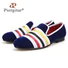 Casual Shoes 2024 Brand PIERGITAR Handmade Men Velvet Slip-on Wear Wedding Dress Party Loafers Men's