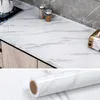 Wit marmeren contactpapier voor werkbladen Verwijderbare waterdichte vinyl zelfklevende kasten schil en stokbehang voor bebedroom