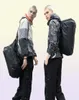 BASSE DUFFEL Tangcoo Design Travel unisex Grande borsetto uomo impermeabile per spalla Duffle Spall Women portano su bagagli Black1878761
