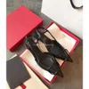 Marke Sandalen Frauen High Heel Schuhe echtes Ledermetall gegen Schnalle 2023 Sommer neuer spitzer Zehendünn Heels 6 cm 8 cm 10 cm Hochzeitsschuhe mit Staubbeutel