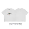 Vêtements de créateurs haut de gamme pour la marque PA Angels Parrot Letter Imprimé à manches courtes Tshirt pour hommes et femmes High Street Loose Half Sleeve With Trademark Tag Original 1: 1